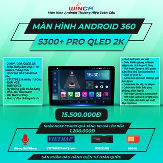 Màn hình Android thông minh 360 dành cho xe hơi xe ôtô Winca S300+ Pro Qled 2K