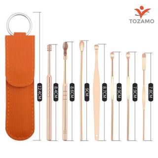 Bộ dụng cụ lấy ráy tai chuyên nghiệp cao cấp bằng thép không rỉ- Tặng kèm túi đựng sang trọng treo móc khóa