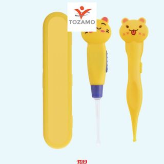 Bộ 2 dụng cụ lấy ráy tai cho bé hình thú có đèn soi- Tặng kèm hộp đựng T019