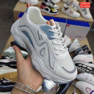 Giày thể thao nữ chất da mềm phối vải lưới thoáng khí S3485