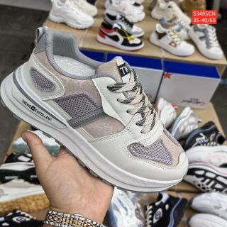 Giày thể thao nữ chất da mềm phối vải lưới thoáng khí S3485