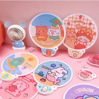 Quạt gấp gọn tự bung bỏ túi siêu tiện lợi, Quạt Nhựa Tròn Cầm Tay