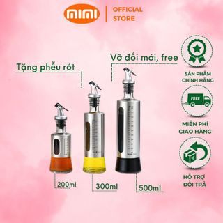 Chai đựng dầu ăn nước mắm, Bình rót dầu ăn nước mắm thủy tinh bọc inox cao cấp dành cho nhà bếp giá sỉ