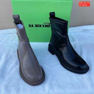 Giày boots nữ chất da mềm khóa kéo sau tiện lợi R005-55