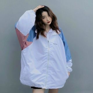 Áo khoác dù logo in cổ bẻ form áo l, xl đẹp
