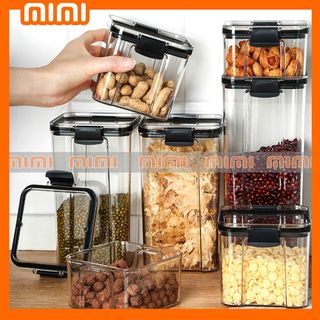 Hộp nhựa đựng đồ khô trong suốt, Hộp nhựa bảo quản đồ khô, Hộp đựng thực phẩm nắp kín chống ẩm mốc