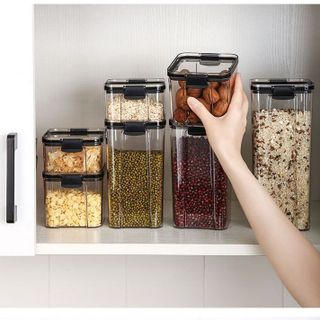 Hộp nhựa đựng đồ khô trong suốt, Hộp nhựa bảo quản đồ khô, Hộp đựng thực phẩm nắp kín chống ẩm mốc