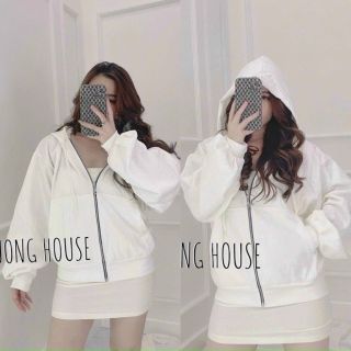 Áo khoác cánh dơi tay phồng, dây kéo sắt form dưới 68kg