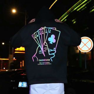 Áo Hoodie form dưới 70kg, logo in phản quang
