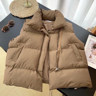 Áo khoác gile phao dành cho nữ 3 màu Đen/ Kem/Nâu