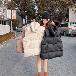 Áo khoác gile phao dành cho nữ 3 màu Đen/ Kem/Nâu