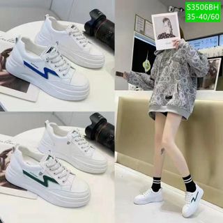 Giày thể thao nữ màu trắng da mềm đẹp S3506