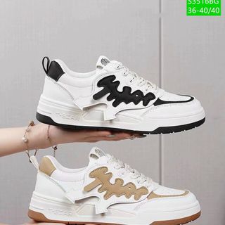 Giày thể thao nữ chất da mềm màu trắng phối màu đẹp S3516