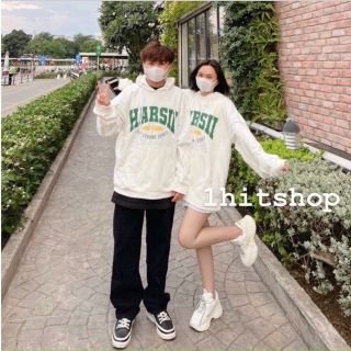 Áo hoodie chống nắng thun nỉ logo in harsii form dưới 70kg