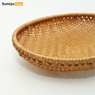 Rổ tre hun khói hình bầu dục, nguyên liệu tự nhiên thân thiện với môi trường, dùng trang trí, để thức ăn