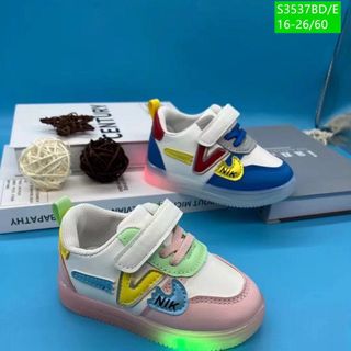 Giày thể thao trẻ em chất da mềm phối đèn led đẹp
