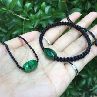 Trọn bộ lu thống dây chuyền + vòng tay xanh lá [ Hình thật] - [ Thái Lan]