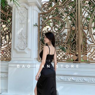 Đầm Dự Tiệc Dài 2 Dây Xẻ Tà 3 Màu Siêu Quyến Rũ - NV77
