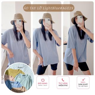 Áo thun trơn tay lỡ form rộng cotton chính hãng AGE2X
