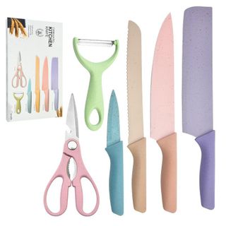 Bộ dao kéo và nạo củ cầm tay nhà bếp 6 món Set dao làm bếp 6 món đẹp
