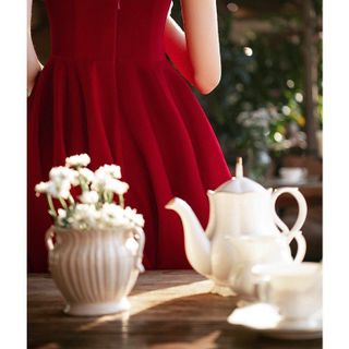 ĐẦM ĐỎ TÙNG XÒE XẾP LI - DT1683