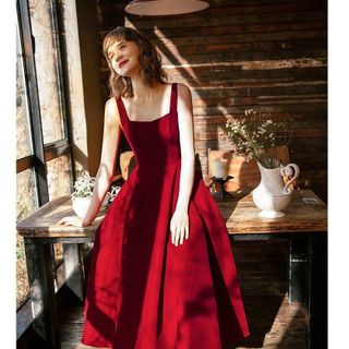 ĐẦM ĐỎ TÙNG XÒE XẾP LI - DT1683