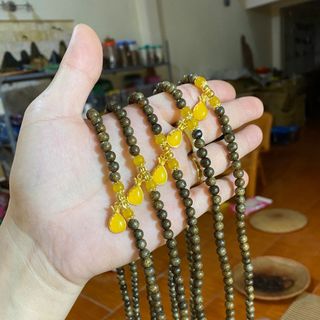 Vòng trầm hương mix chamr hoa sen