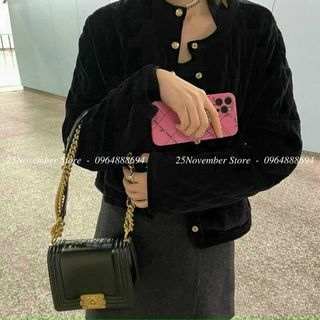 Túi Xách Nữ CHa.nel Boy -Size 18Cm-Màu Đen-Bán Sỉ-Bán Buôn