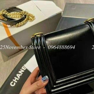 Túi Xách Nữ CHa.nel Boy -Size 18Cm-Màu Đen-Bán Sỉ-Bán Buôn