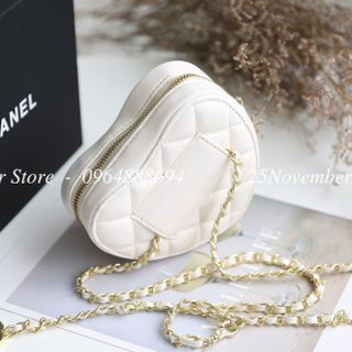 Túi Xách Nữ CHa.nel Tim-Size Mini -Màu Trắng-Bán Sỉ-Bán Buôn