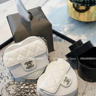Túi Xách Nữ CHa.nel Tim-Size Mini -Màu Trắng-Bán Sỉ-Bán Buôn