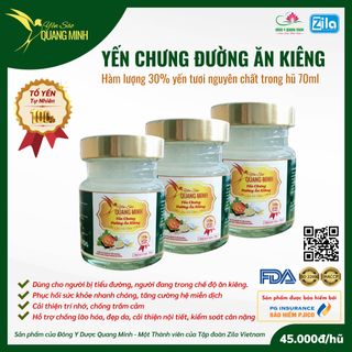 YẾN CHƯNG ĐƯỜNG ĂN KIÊNG dành cho người ăn kiêng, tiểu đường Đông y Quang Minh