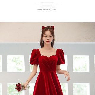 ĐẦM XÒE ĐỎ PHỐI HẠT TRAI - DT1684