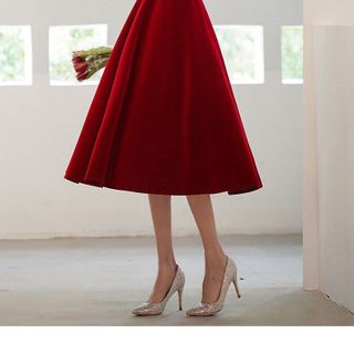 ĐẦM XÒE ĐỎ PHỐI HẠT TRAI - DT1684