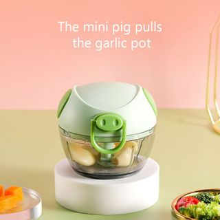 Xay tỏi ớt kéo tay dụng cụ xay tỏi mini đa năng có tay kéo hình lợn