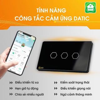 Công tắc thông minh WIFI Datic 3 nút