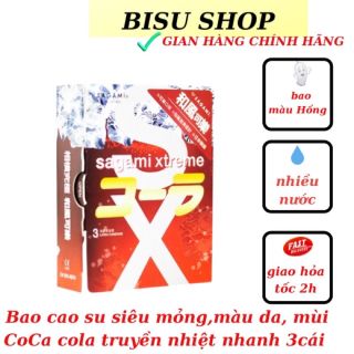 Bao cao su Sagami Cola siêu mỏng ,co dãn truyền nhiệt,màu da mùi Coca CoLa hộp 3 cái Nhật Bản hộp 3 cái