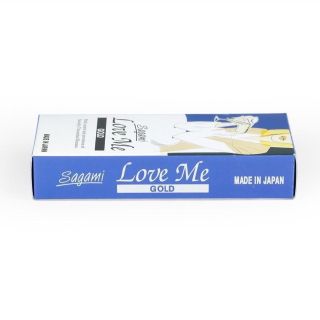 Bao cao su Sagami Love Me Gold siêu mỏng co dãn, không màu không mùi kiểu truyền thống Nhật Bản hộp 10 chiếc