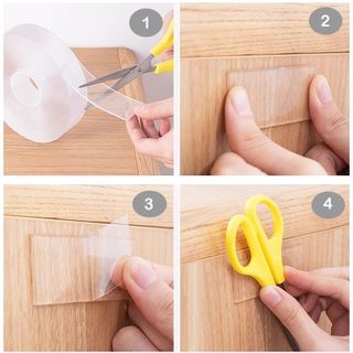 Băng keo dán siêu dính 2 mặt trong suốt Cuộn băng dính trong suốt đa năng dài 3m