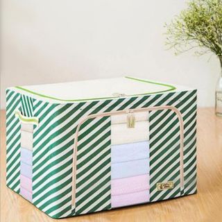 Túi vải đựng đồ dùng gia đình hộp đựng quần áo chăn màn khung thép có khóa kéo
