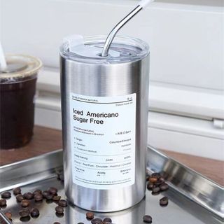Ly nước giữ nhiệt cao cấp Inox 304 Bình nước giữ nhiệt có vòi hút dung tích 600ml