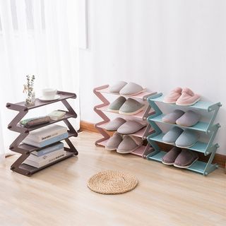 Kệ giầy dép 4 tầng lắp ráp Kệ để đồ bằng nhựa lắp ghép cao 4 tầng chữ Z tiết kiệm không gian