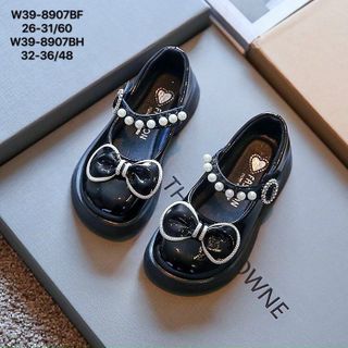 Giày búp bê trẻ em quai ngang đính hạt siêu dễ thương W29