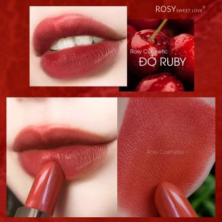 SON SÁP LÌ ROSY MÀU ĐỎ RUBY SANG TRỌNG SIÊU HOT BỀN MÀU LÂU TRÔI