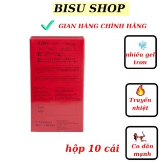 Bao cao su Sagami Supper Dot 0.09 ôm khít một lần thắt có chấm nổi tăng khoái cảm size to 53mm hàng Nhật Bản chính hãng hộp 10 cái