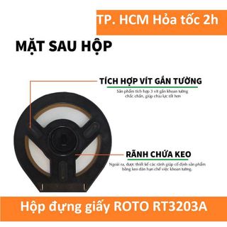 Hộp đựng giấy vệ sinh cuộn lớn cao cấp ROTO RT3203A Chất liệu ABS màu trắng Bảo hành 12 Tháng giá rẻ cam kết hàng chất lượng
