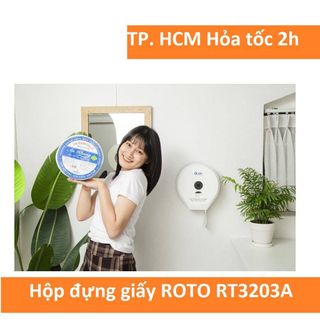 Hộp đựng giấy vệ sinh cuộn lớn cao cấp ROTO RT3203A Chất liệu ABS màu trắng Bảo hành 12 Tháng giá rẻ cam kết hàng chất lượng