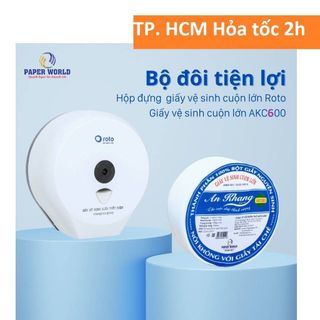 Hộp đựng giấy vệ sinh cuộn lớn cao cấp ROTO RT3203A Chất liệu ABS màu trắng Bảo hành 12 Tháng giá rẻ cam kết hàng chất lượng