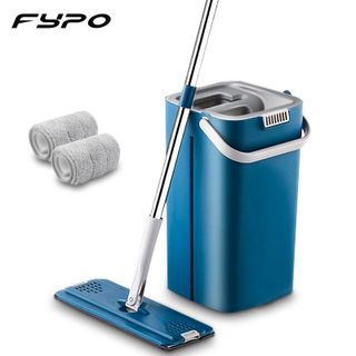 Cây lau nhà thông mình tự vắt Bộ chổi lau nhà kèm thùng vắt nước đa năng xoay 360 độ