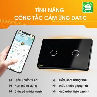 Công tắc thông minh cảm ứng WIFI Datic 2 Nút